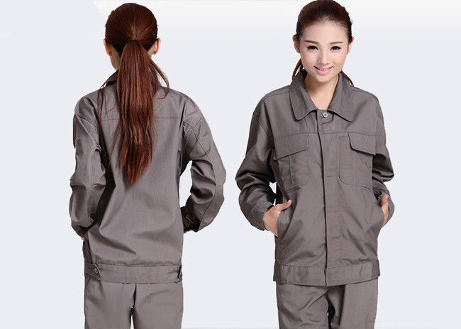 Embroidered Industrial Work Uniforms Construction Work Use With SGS Certification