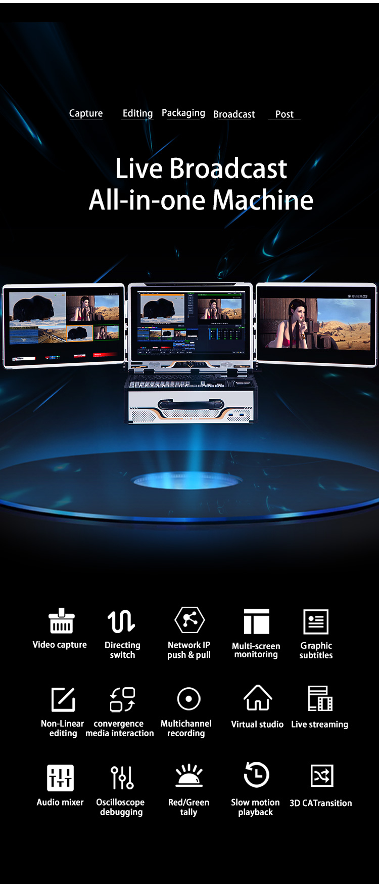 VMIX Streaming Software Professional LCD Screen Facebook Stream Broadcast Machine