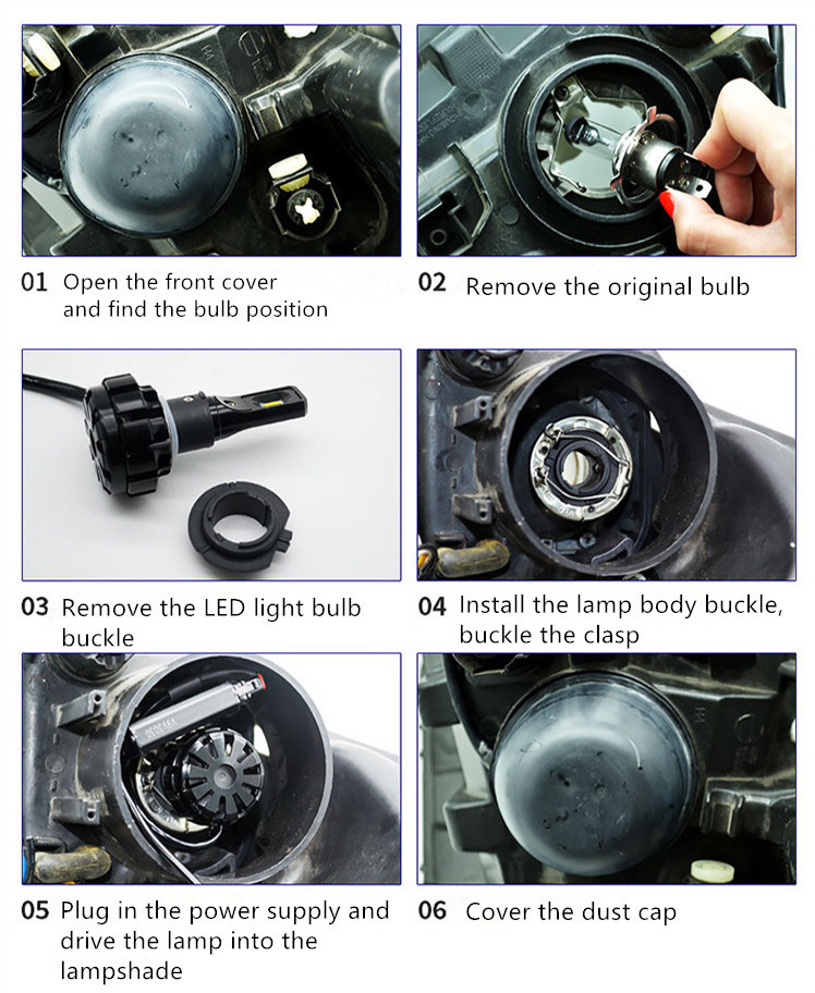 LED Headlight Bulbs JALN7 V1 LED Conversion Kits Extremely Super Bright H1/H4/H7/H11/9005/9006 30W 4000lm
