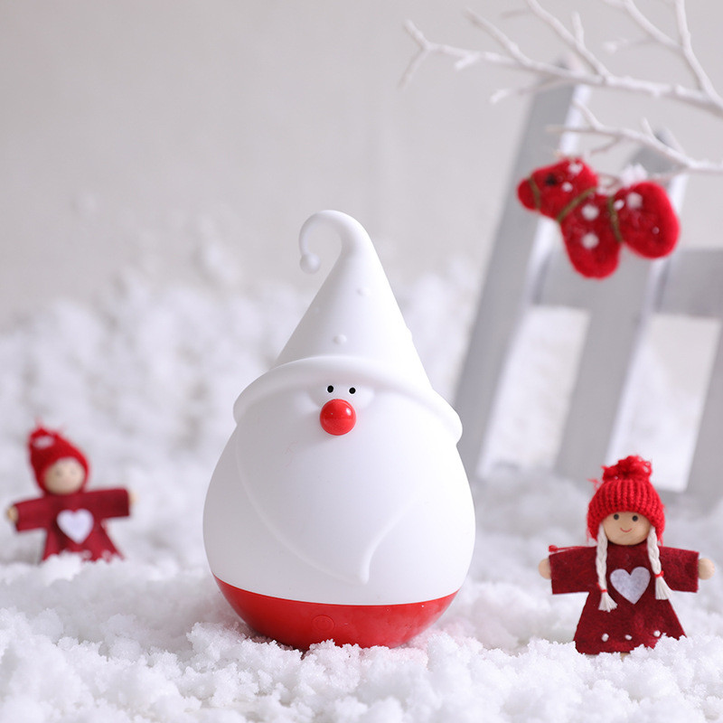 Christmas Night Light For Kids Lamp Cute Lamp 16 Colors Tap Silicone Kids Night Light USB Rechargeable Baby Night Lights