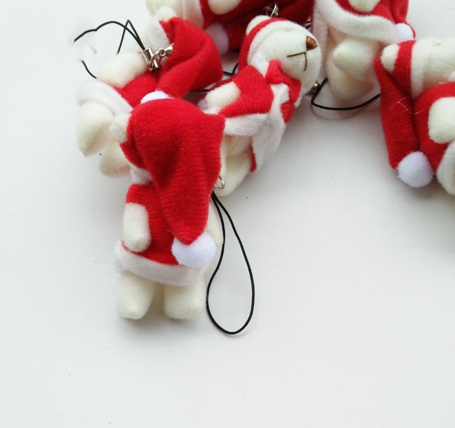 Mini Christmas Knuckle Bear 6cm Plush Toy Teddy Bear Doll Pendant with 6*3*2cm Size