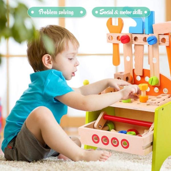 Wooden Parent Child Interaction Play House Simulation Puzzle DIY Toy