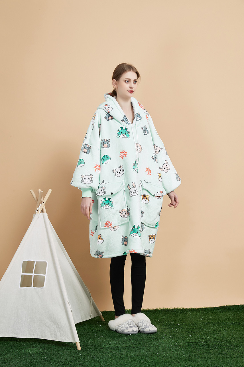 Double Pockets Oversized Hoodie Blanket Sweatshirt Extremely Warm