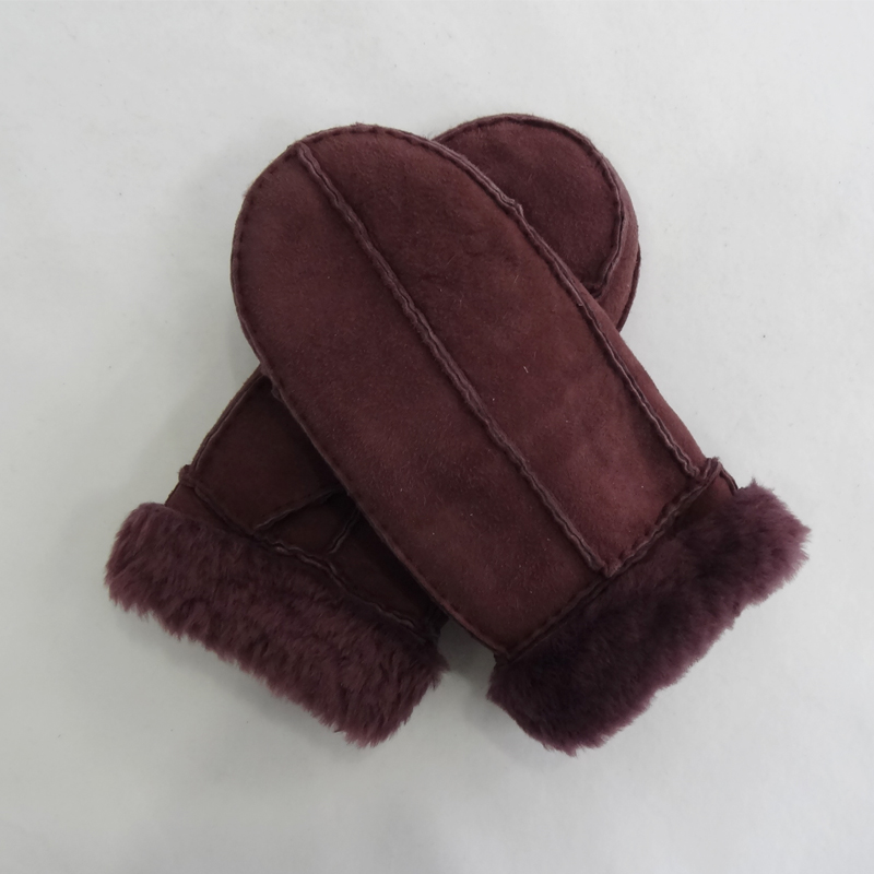 Wholesale cheap shearling mitten sheepskin gloves