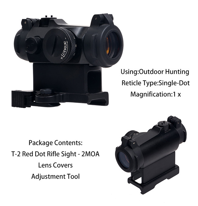 Black Finish Compact Red Dot Hunting Scopes With Flip - Up Lens Cover 24mm Magnification