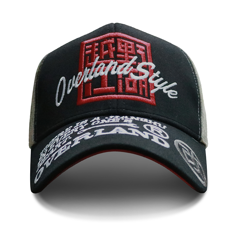 Wholesale Fashion 3D embroidery design black and grey baseball cap
