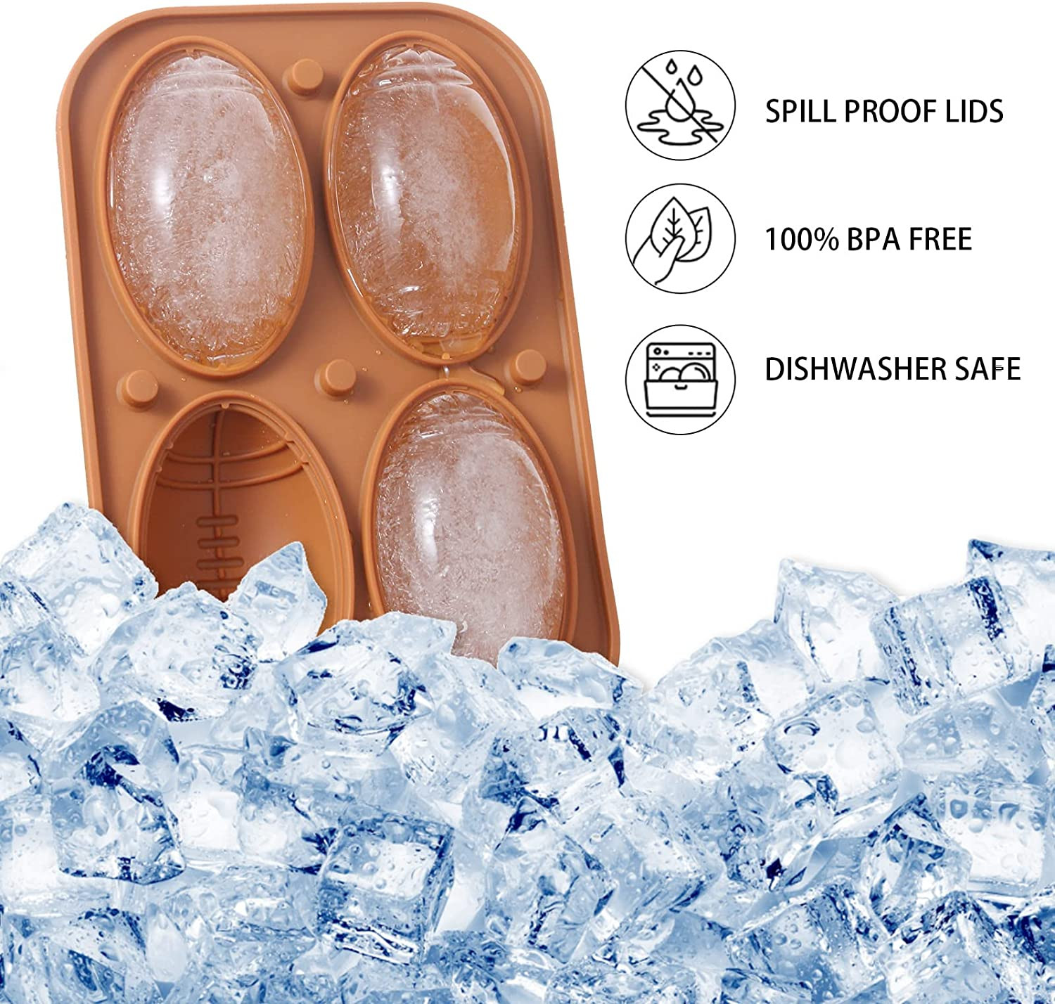 Multipurpose Silicone Ice Molds Tasteless Reusable Spill Proof