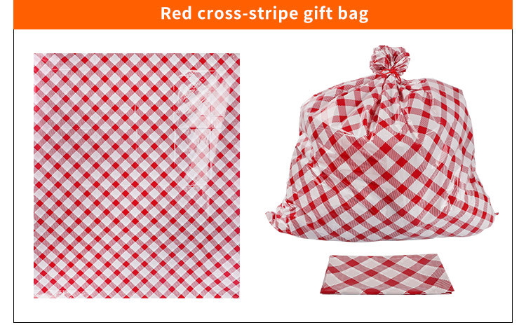 Heavy Duty Set Flat PE Christmas Plastic Bags With String Ties