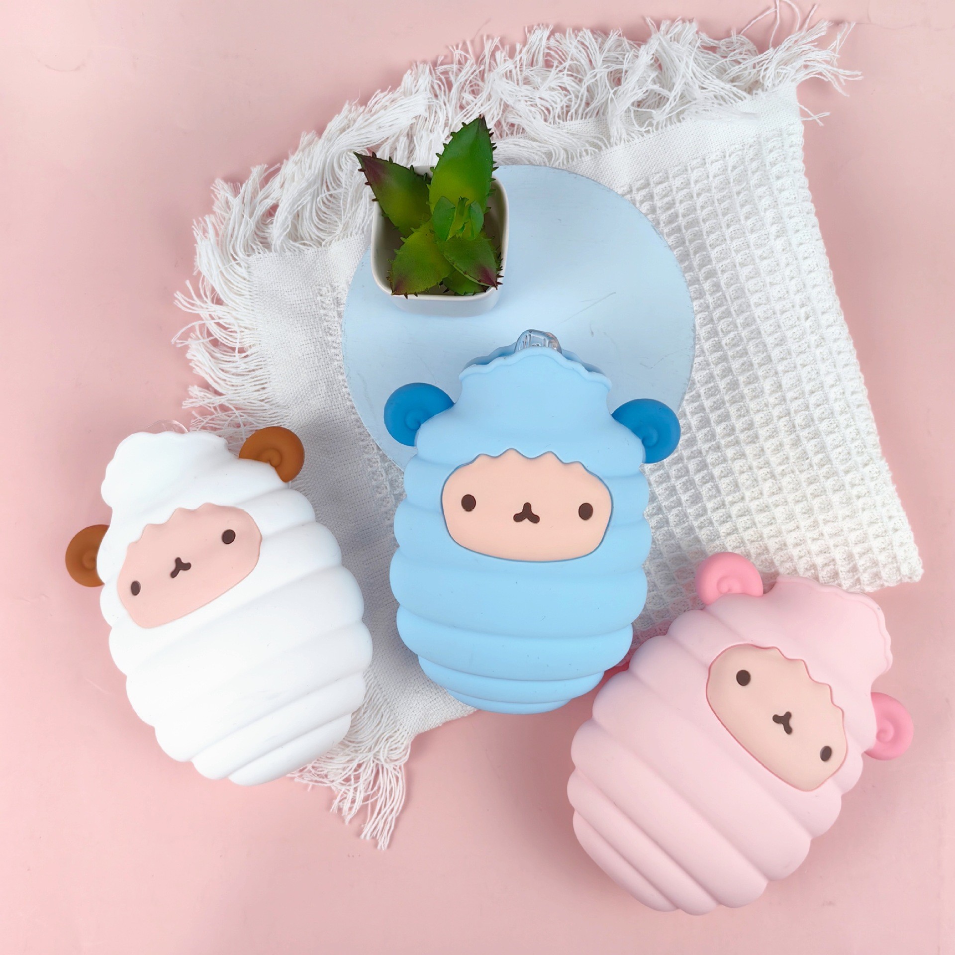 Cartoon Hot Water Bag Bottle With Screw Cap Shoulder Hand Feet Warmer Hot Compress And Cold Therapy For Women Kids Gifts