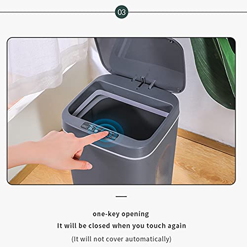 14L Slim Smart Sensor Trash Can Electric Automatic Plastic Garbage Bin Office Kitchen Home Rubbish Dustbin