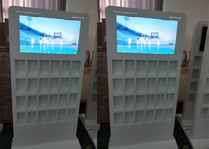 AC240V 32 Inch white color Floor Standing LCD digital signage Kiosk With Brochure Holder