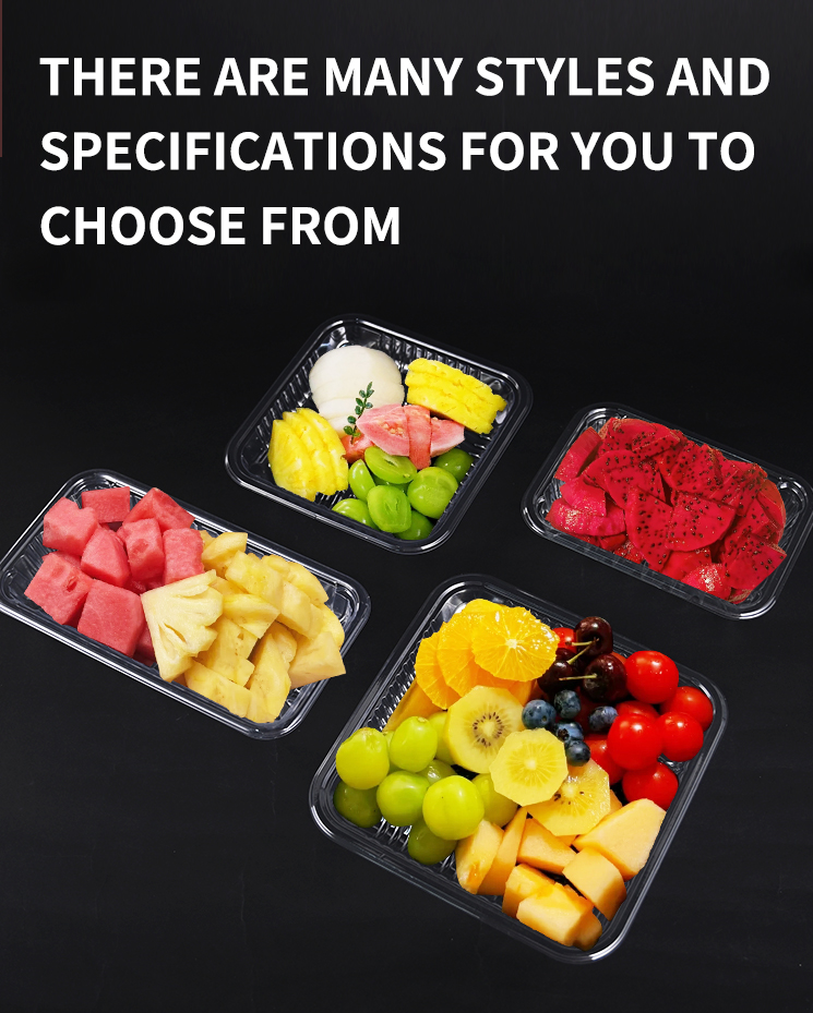 Transparent Plastic Disposable Salad Containers Takeaway Containers With Lids Customized