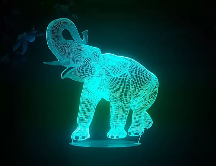 Yoga Cyan 3D Led Illusion Lamp Night Light Christmas Changeable Rohs