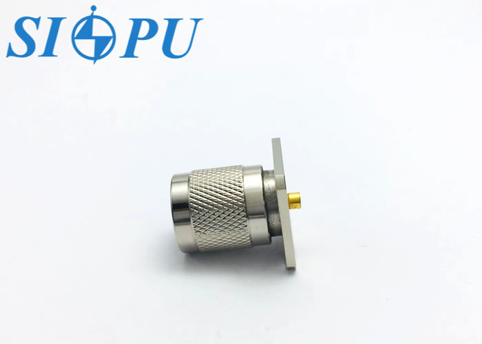 Male RF Coaxial TNC Connectors Flange Mounted Straight Type