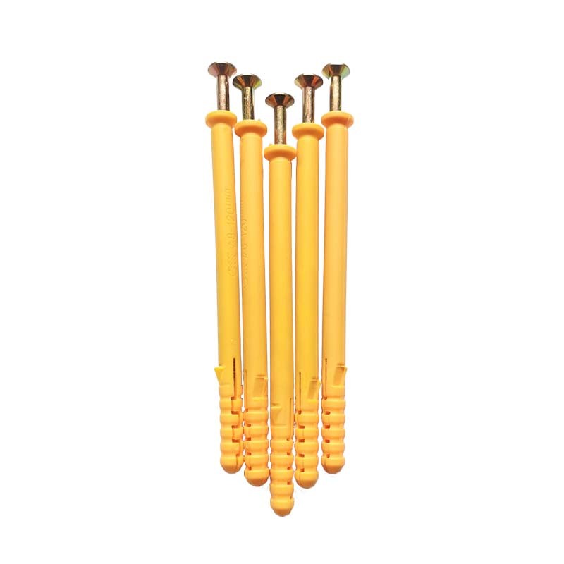Stainless Steel Screw Plastic Expansion Plugs , Solid Wall Anchor With Nylon Tube
