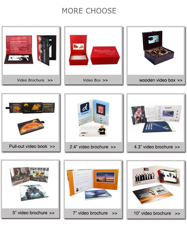 Letterpress printing Video Brochure Card , 128MB-16GB Video Greeting Card