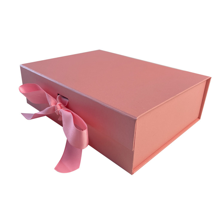 Custom Gift Packaging Box Collapsible Folding Magnetic Gift Box With Ribbon