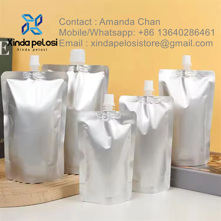 Aluminum Foil Nozzle Bag For Food Packaging Stand Up Pouch For Milk Drinks Milk Tea Jelly Tea
