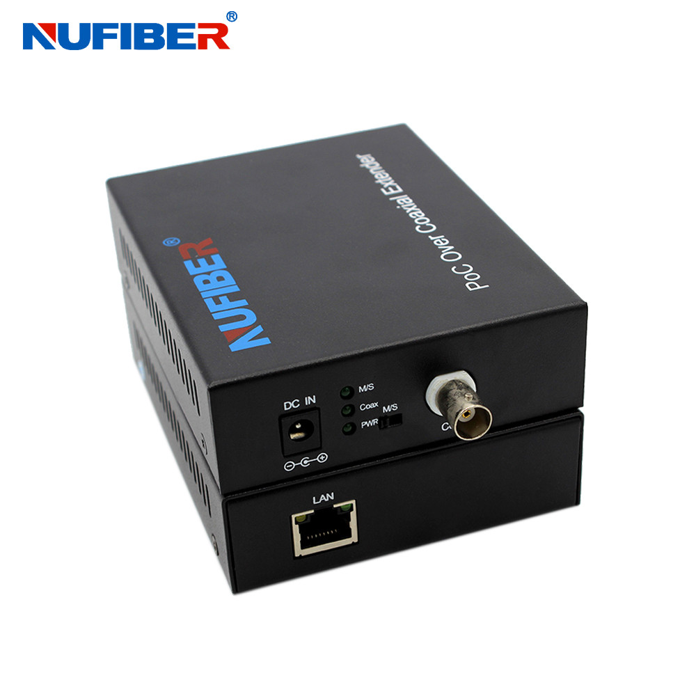 POC POE Ethernet Over Coaxial Converter 900M 1 BNC Port 1 RJ45 Port High Data Rate