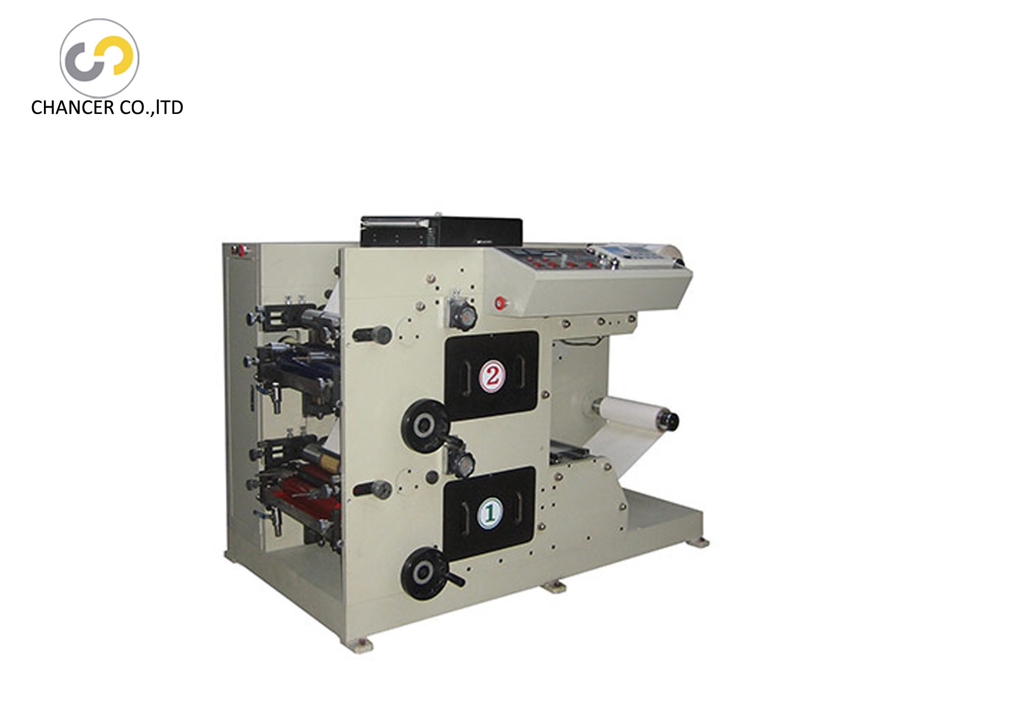 Automatic 2 colors plastic film paper roll label flexo printing machine