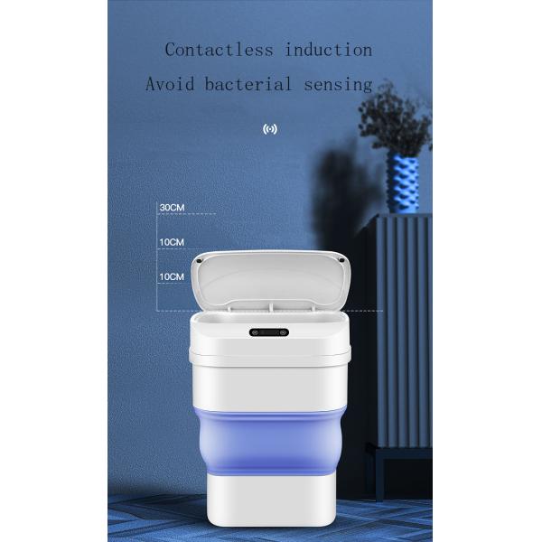 Factory Direct Sales New Foldable IPX5 Waterproof Rectangular Intelligent Electronic Plastic Sensor Trash Can