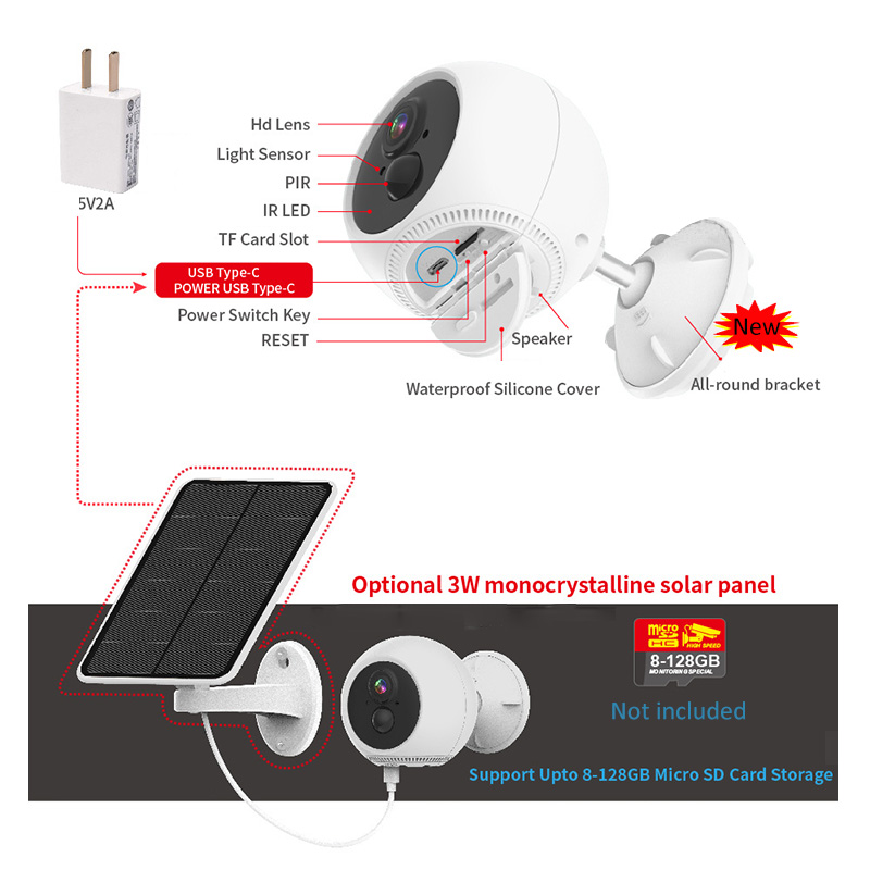 CCTV 3MP Battery Power IP Camera Wifi Voice Intercom PIR P2P ICSee Solar Camera Wireless Security Camera