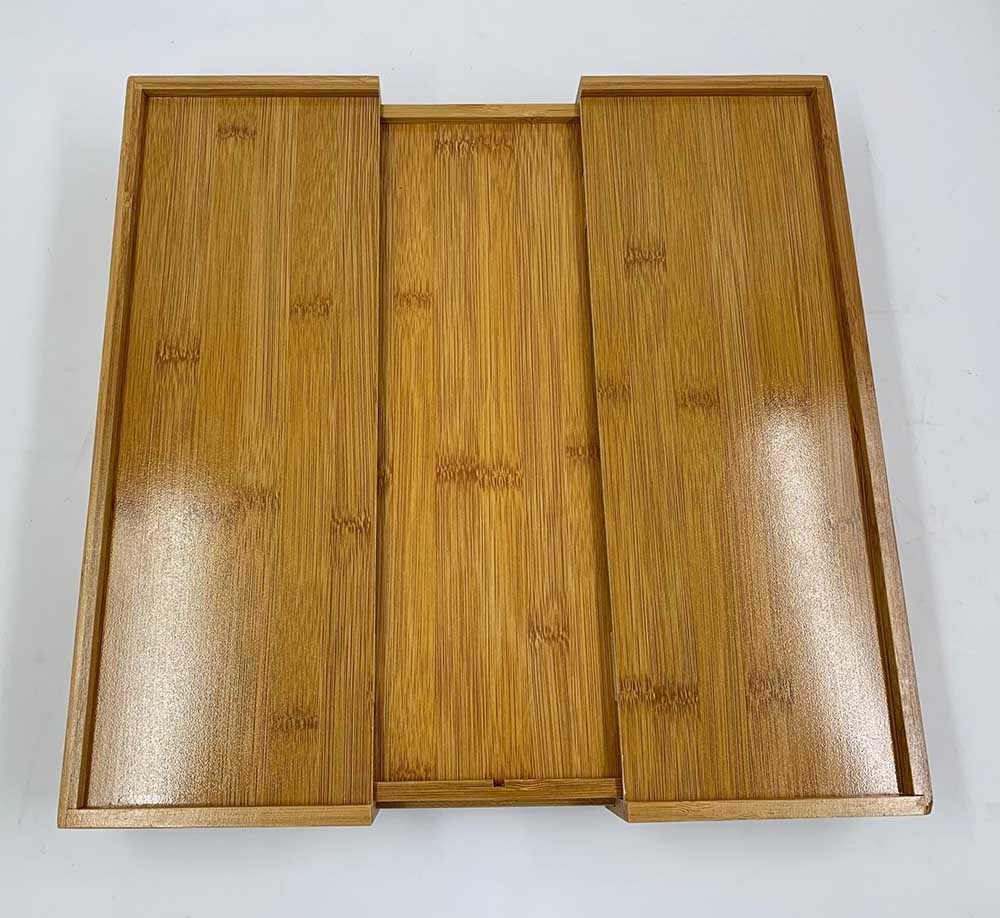 Expandable Bamboo Kitchen Drawer Organizer 7 Compartments Eco - Friendly