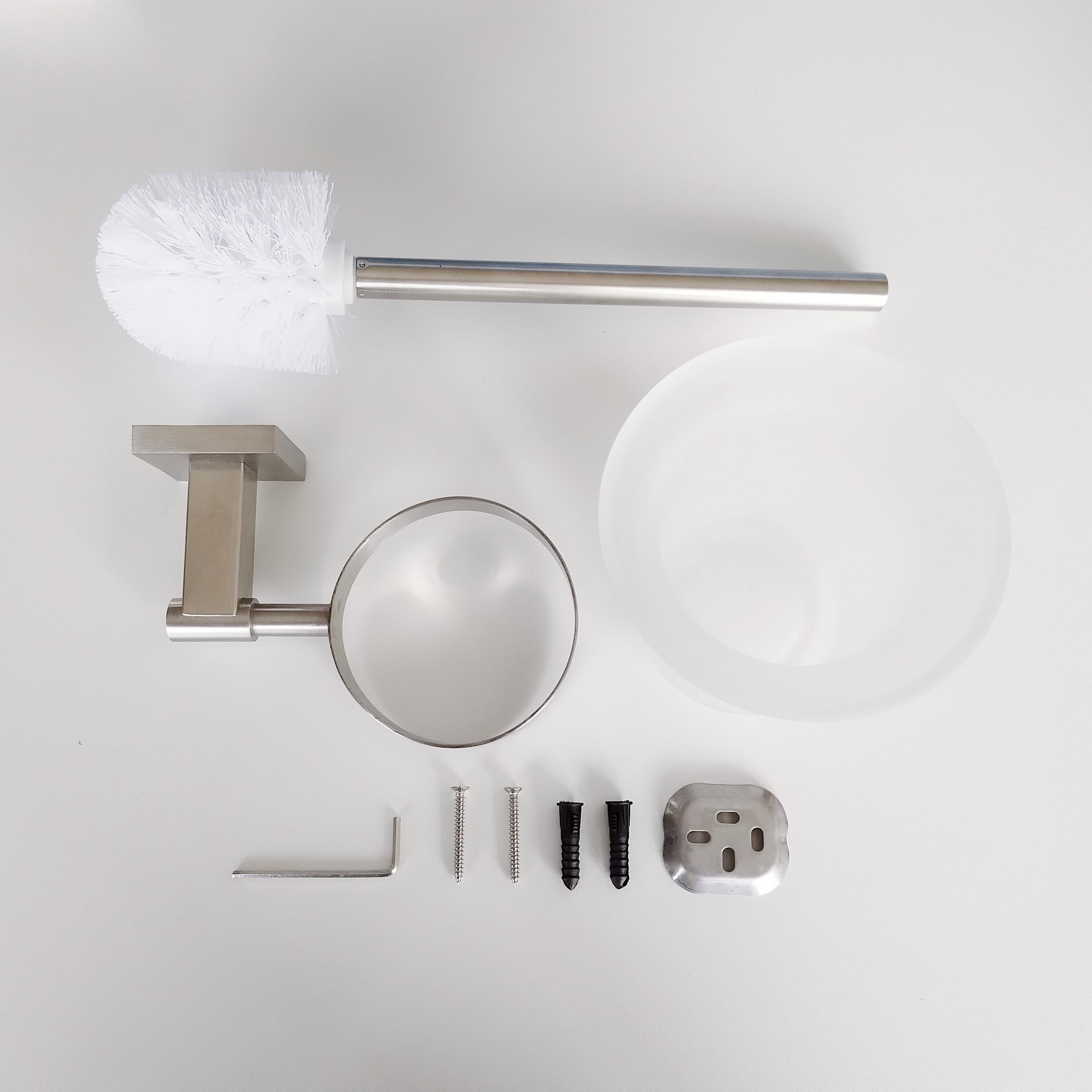 Luxury Bath Room Metal Toilet Brush Holders Wall Mounted Stainless Steel 304