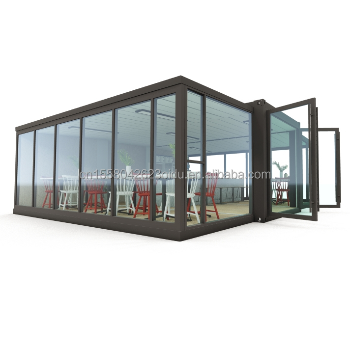 Fast Food Shop or Modern Office Expandable 20ft Container House with Customized Color and Aluminum Alloy Windows