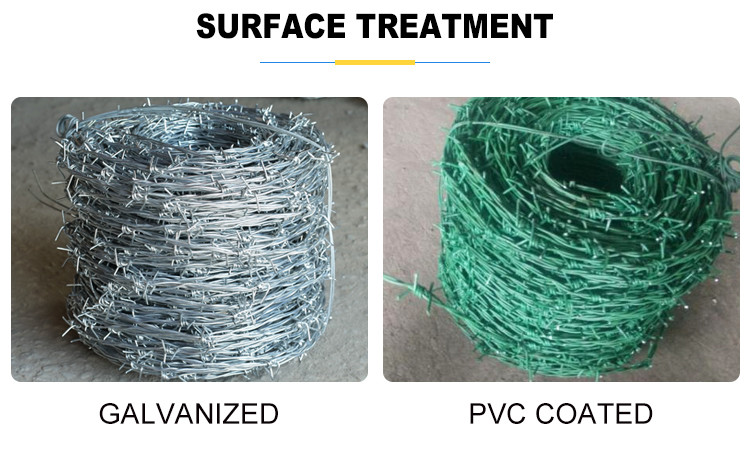 BWG16 Barbed Iron Wire Price Per Roll 14 Gauge Hot Dipped Galvanized Barb Wire Roll