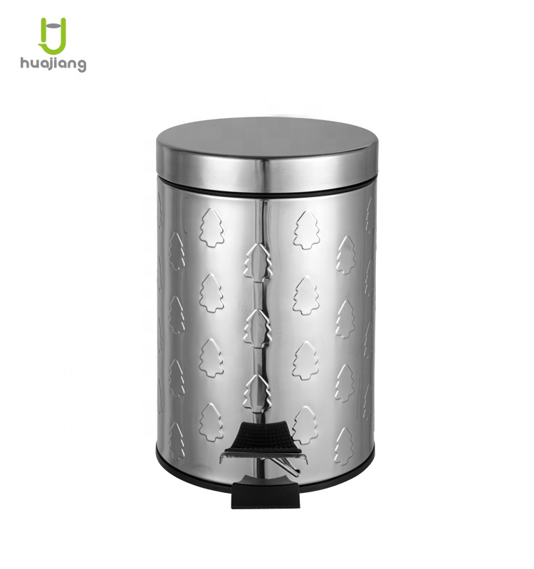 Rolling Cover Type Christmas Foot Pedal Trash Bin And Toilet Brush Set For Household Waste Bin Kitchen Garbage Bin 2021