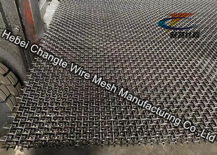 High Carbon Steel Crimped Woven Wire Mesh , Mining Screen Mesh
