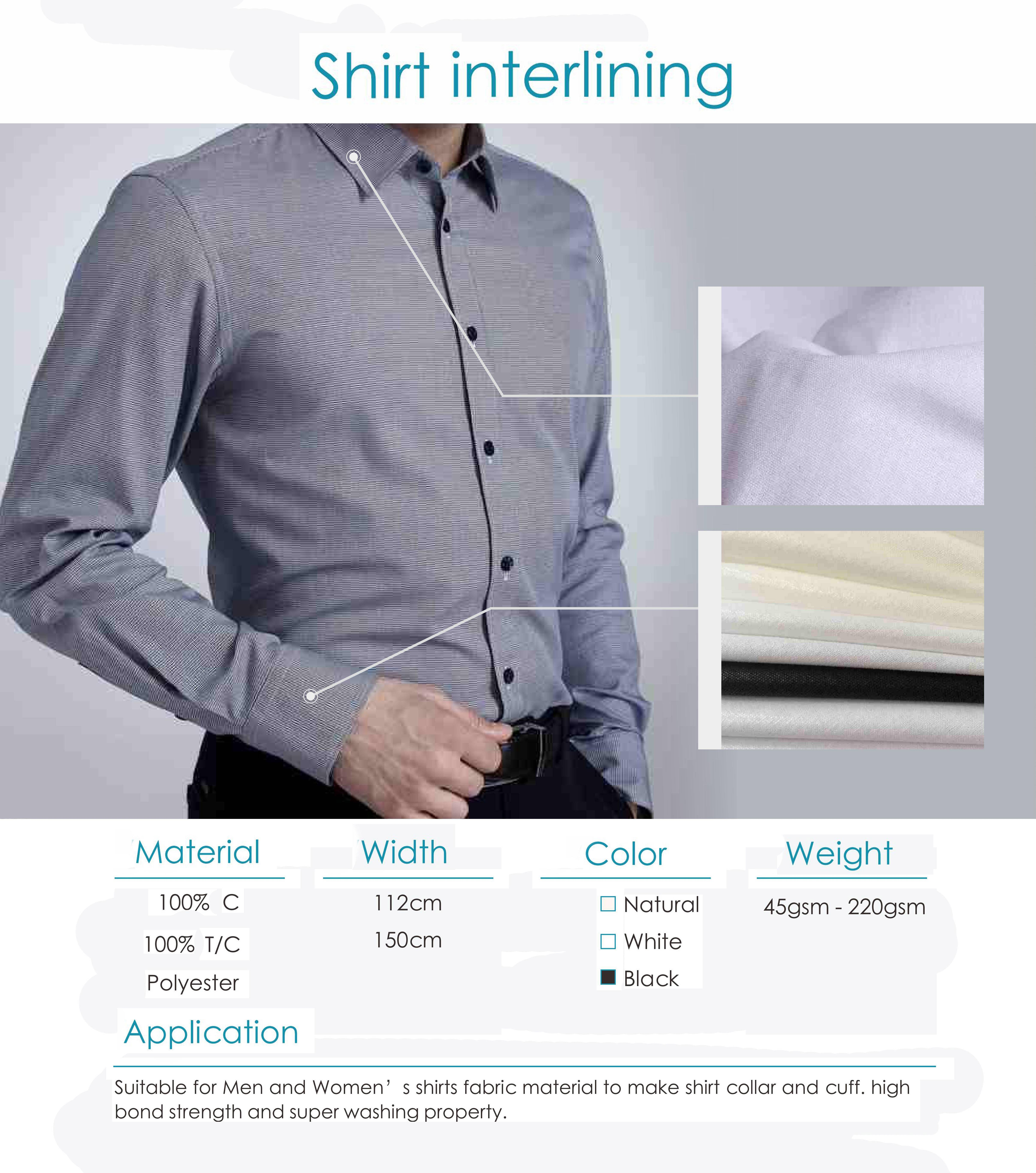 150cm 100% Cotton Woven fusible interfacing fabric Adhesive