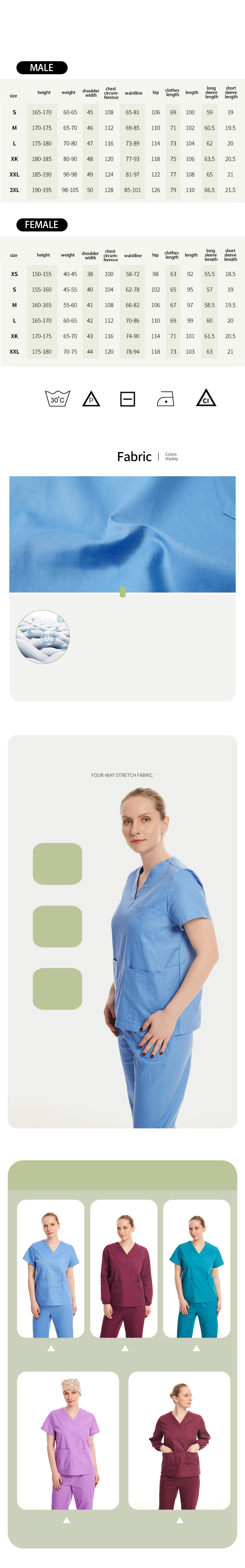 Customized Color 3x Lilac Hospital Scrubs for Doctors and Nurses in Fashionable Style
