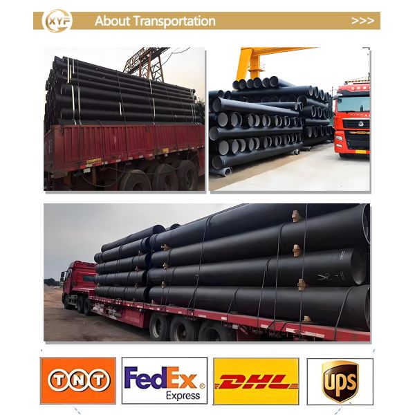 K7 K8 K9 Cement Lined Cast Iron Pipe ISO2531 Di Pipe For Water Supply