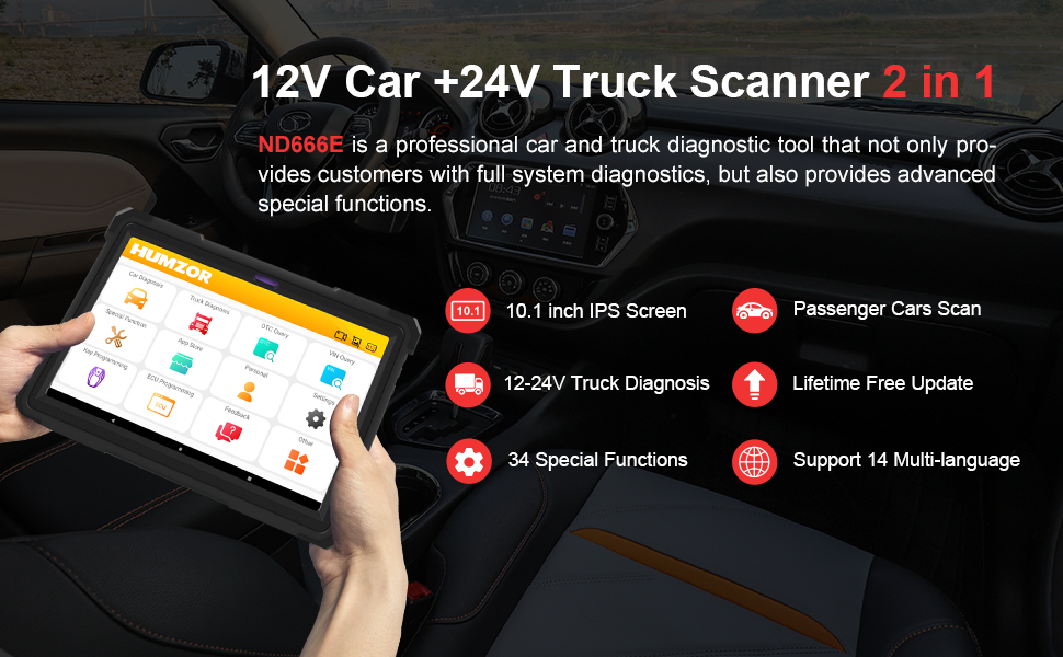Humzor NexzDAS 666Elite Diagnostic Tool For Car And Trucks 2 In 1