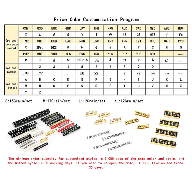 AP3-10-7.5 Triangular Price Tag Cube Number Labels For Adjustable Commodity Boards