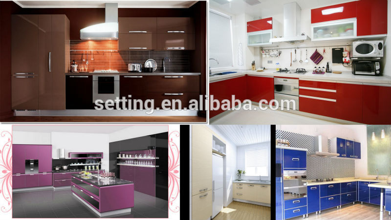 Mocha color high gloss mdf panel for kitchen cabinet