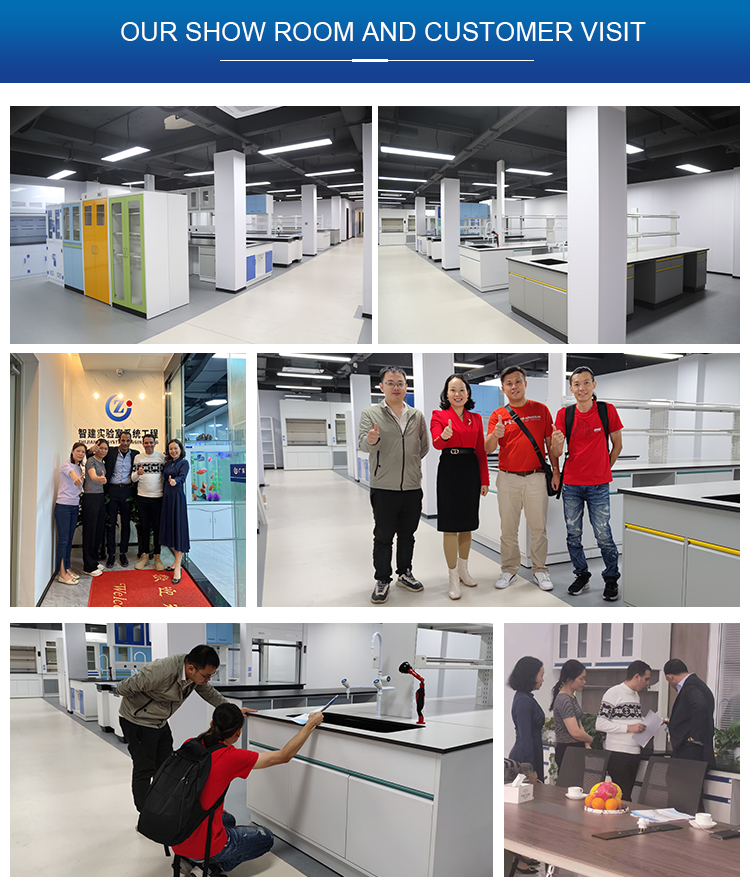 Steel Lab Island Bench Anti Corrosion Metal Laboratory Furniture ISO Standard