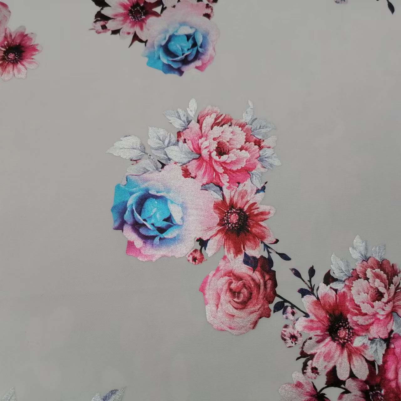150D+20D Printed 92 Polyester 8 Spandex Fabric Breathable UV Proof