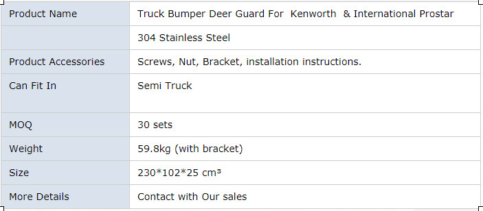 American Semi Big Truck Deer Guard Bumper Hand Polish