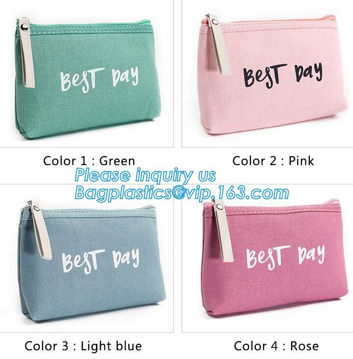 Professional Cosmetic Bag Canvas Zipper Pouch Wholesale, Private Label Makeup Bag, Canvas Bag with Zipper bagplastics