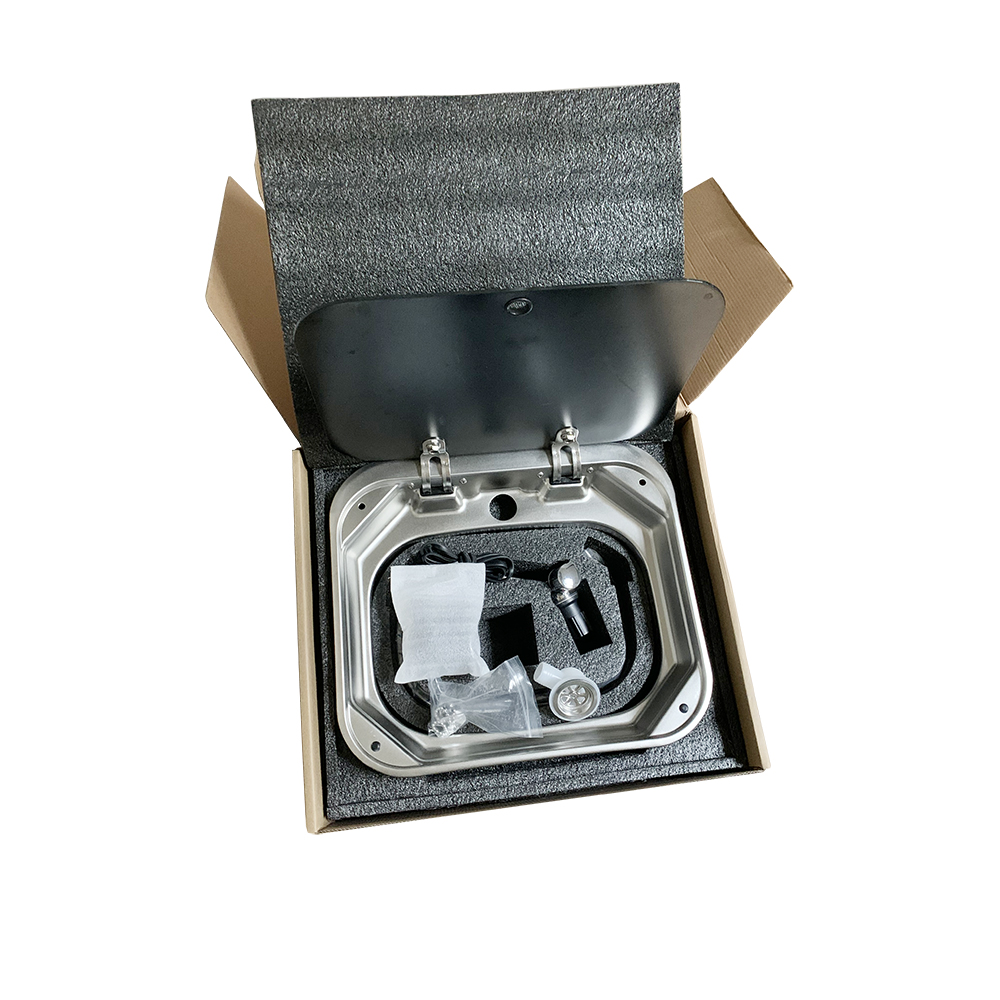 RV kitchen parts Stainless Steel basin with lid including the foldable