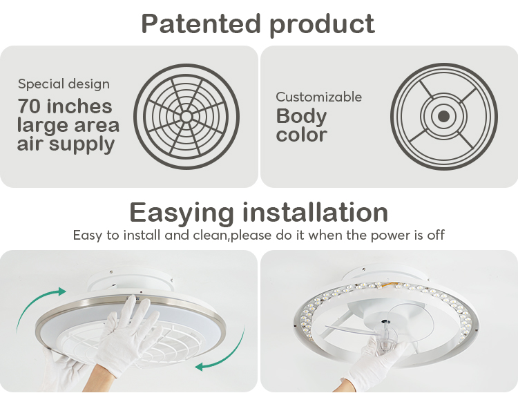 Small Size Bedroom Ceiling Fan with High Airflow 20 Inch Diameter and Remote Control