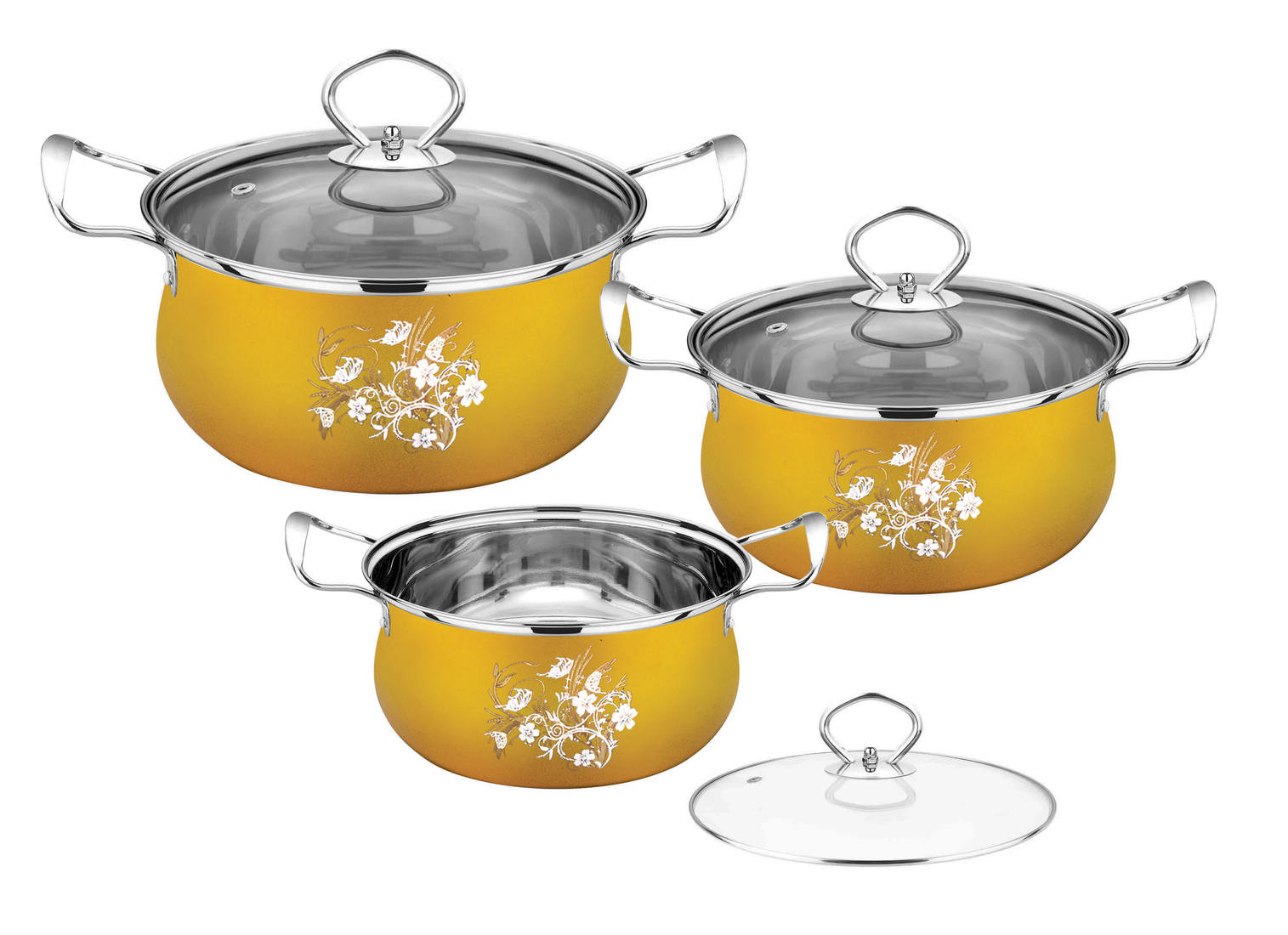 6pcs gold color cookware set & 16cm -20cm stainless steel cooking pot & cookware set kitchen
