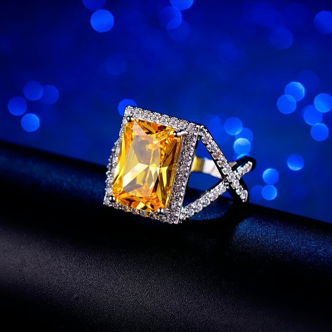 Handmade Eternity Crystal Ring AAA Cz Zircon Ring Engagement Wedding Band Rings for Women Finger Party Jewelry