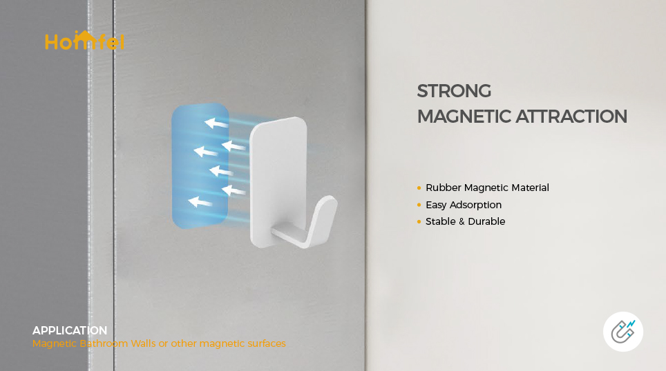Wall Mounted Bathroom Rack Hook for Multifunction Household Magnetic Attraction Shower