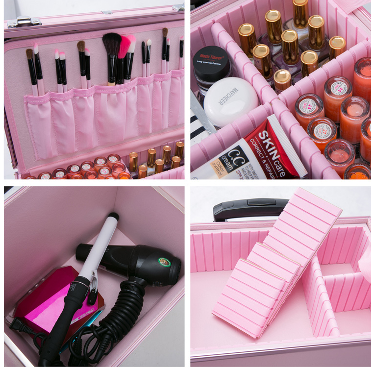 Aluminum Makeup Vanity Case Crack Resistant For Cosmetics Storage