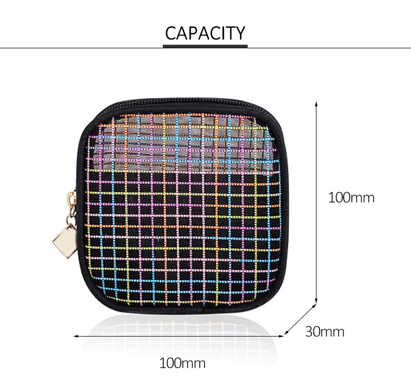 Travel Zipper Washing Mesh Polyester Cosmetic Bag