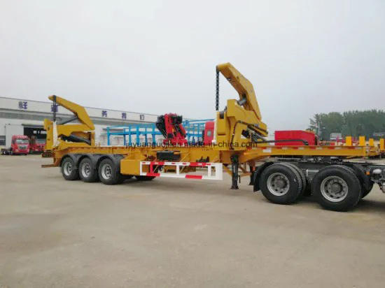 37tons 40ft Container Self Side Loader Side Lifting Container Semi Trailer with Hydraulic Crane